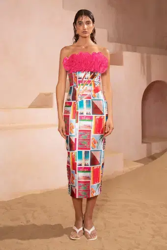 Eliya The Label Positano Midi Dress Vacanza Print Size 10