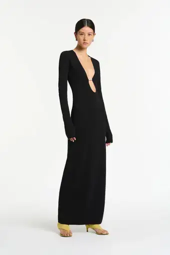Sir the Label Kinetic Beaded Long Sleeve Maxi Dress Black Size 0 / AU 6