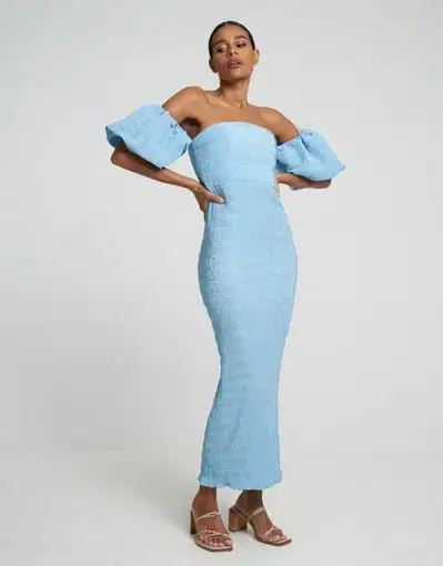 L'Idee Art Deco Dress Summer Blue Size 6