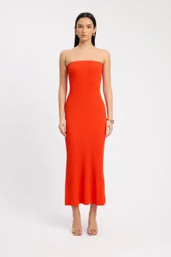 Kookai Serah Strapless Dress Mimosa Orange Size 10