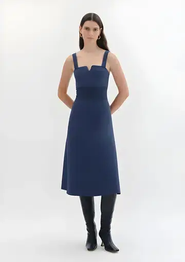 Willow Rebekah Knit Midi Dress in Blue Size XS / AU 6