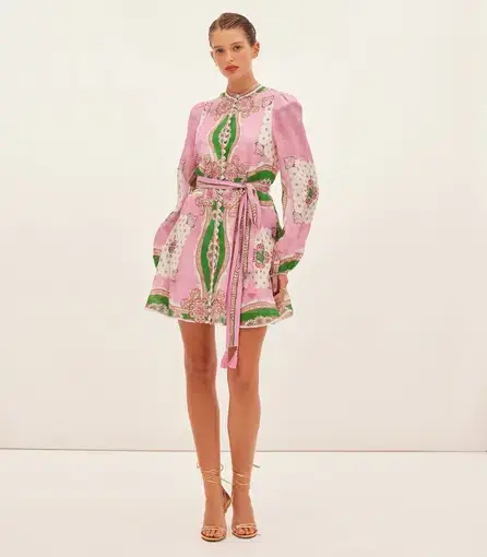 Kate Ford Mantilla Button Mini Dress Zinnia Print Size 1 (AU8)
