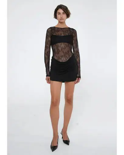 Benni Yana Lace Dress Black Size AU 6
