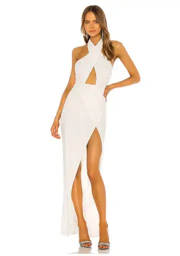 Michael Costello X Revolve Soraya Gown in White Size M / AU 10