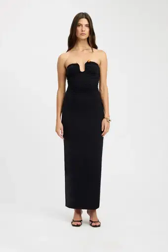 Kookai Tayla Trim Maxi Dress Black Size 6