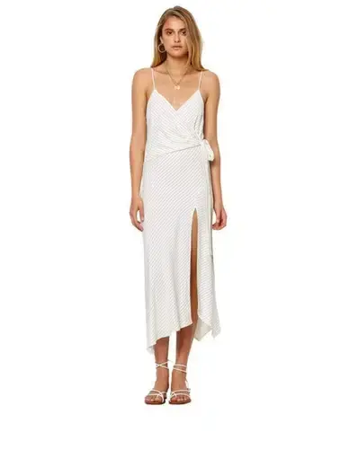 Bec & Bridge Pascal Wrap Dress White Size AU 8