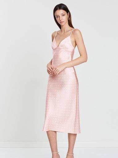 Shona Joy Bias Slip Midi Dress Pink Size 8