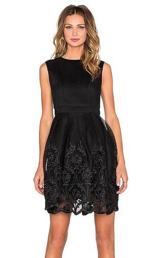Bronx and Banco Isabelle Puff Dress Black Size 8