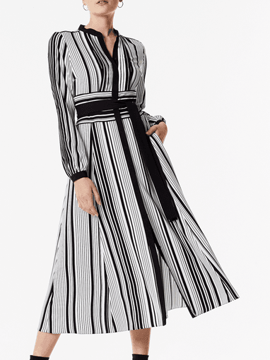 Karen Millen Graphic Stripe Midi Dress size 10