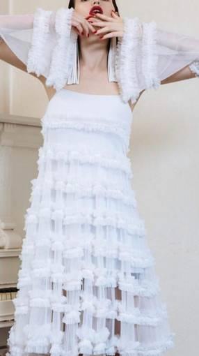 Gail Sorranda Heart Frequency white dress size 8