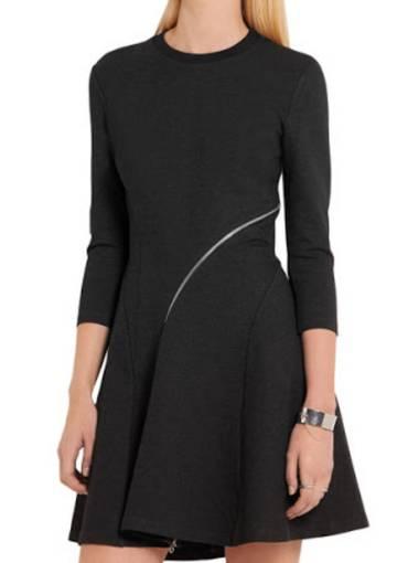 Alexander McQueen Zip detailed stretch-Jersey mini dress black 6