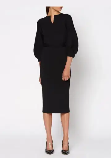 Scanlan Theodore Crepe Knit Cocoon Sleeve Dress Black Size 10