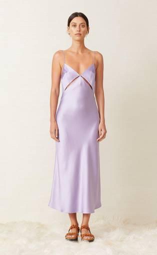 Bec and Bridge Mila Midi Dress Lilac Size 8