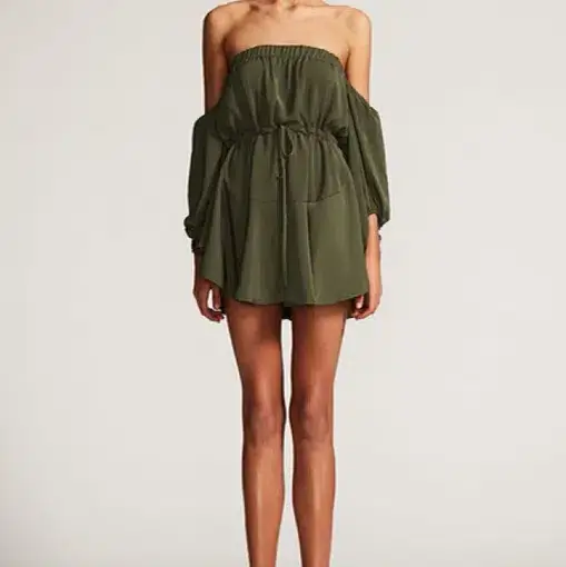 Shona Joy Core Off The Shoulder Mini Dress Green Size 10