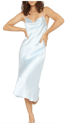 Third Form Cross Back Cowl Bias Slip Midi Dress in Off White Size 8