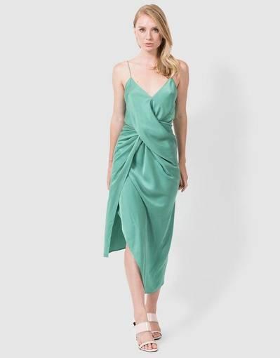 One Fell Swoop Le Luxe Midi Dress Juniper Green Size 6