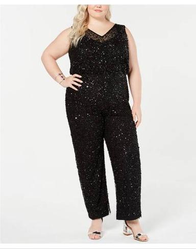 Adrianna Papell Sequin jumpsuit Black size 18