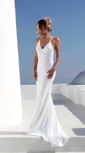 Studio Minc White Goddess Dress Size 8
