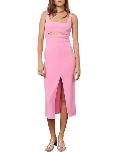 Bec & Bridge Margaux Mouth Midi Dress Pink Size 14
