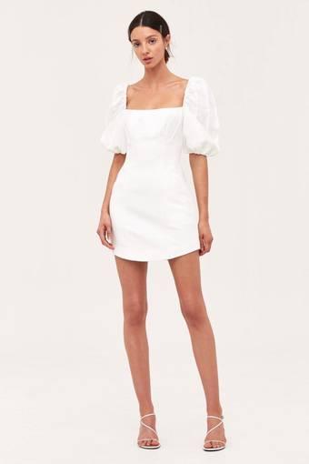 CMEO COLLECTIVE OVER AGAIN SHORT SLEEVE DRESS IVORY