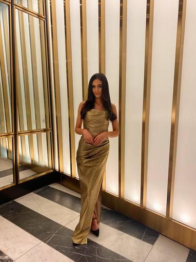Veronica Khoury Gold Gown