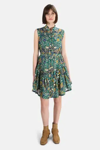 Zimmermann Edie Drop Waist Mini Dress Print Size 8