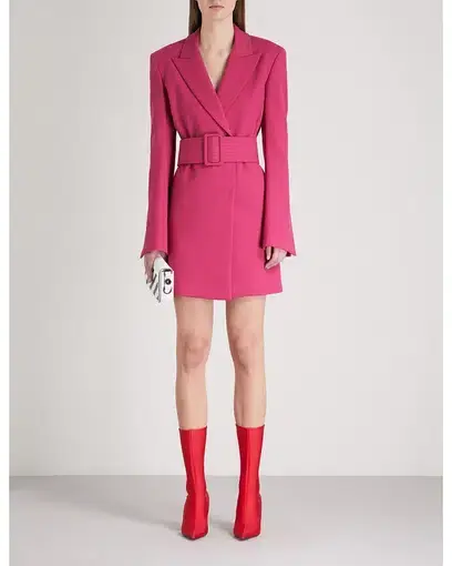 Off-White Belt Blazer Mini Dress Fuchsia Pink Size 8 