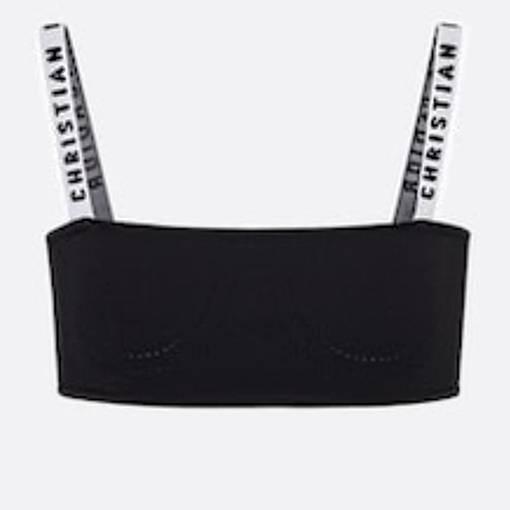 Christian Dior black stretch knit Viscose Crop size 8