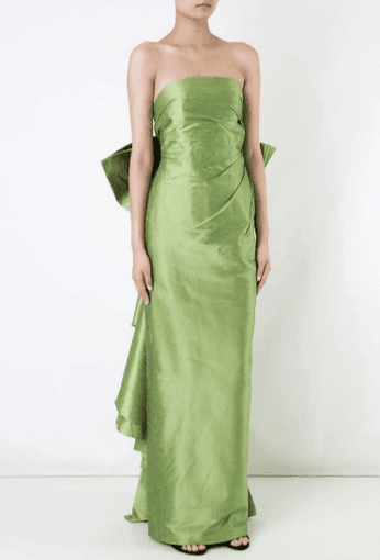 Green Bambah Back Bow Pencil Gown size 10