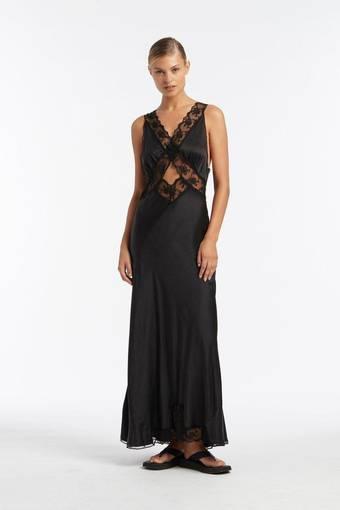 Sir The Label Aries Cut Out Dress Floor Length Black
