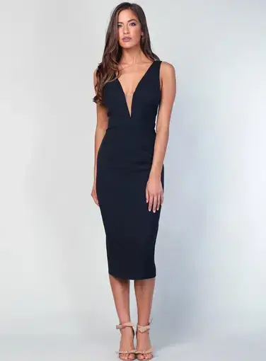 Sofia Cali Alexii Midi Dress Black Size 10