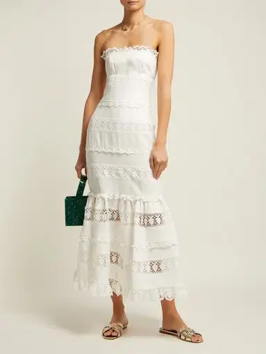 Zimmermann Wayfarer Panelled Dress White Size 8