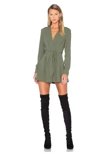The Fifth Label Above & Beyond Long Sleeve Playsuit Khaki Size 6