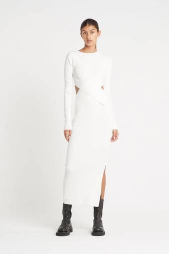Sir The Label Celena Draped Midi Dress White