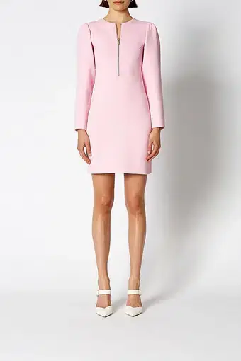 Scanlan Theodore Crepe Knit Gather Sleeve Mini Dress Pink Size 6