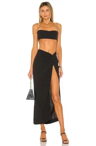 Natalie Rolt Kylie Crop Top & Kaia Skirt Set Black Size 8