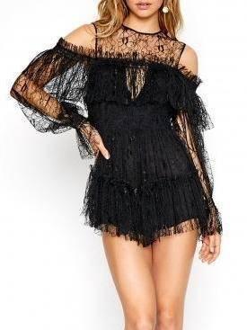 Alice McCall One in A Million Black Lace Playsuit Size 6