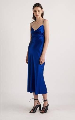 Dion Lee Bias Weave Cowl Dress Blue Size 8