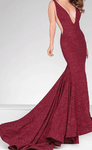 Burgundy Fitted Jovani Prom Gown 47075 size 8
