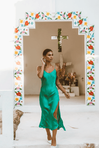 Turquoise Lane Slinky Slip Dress