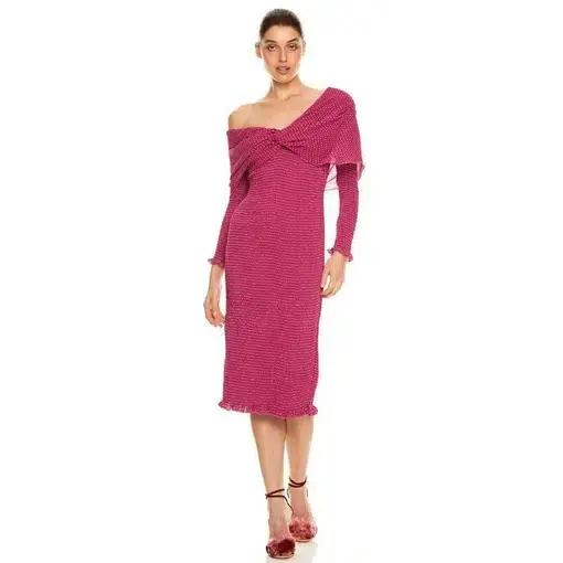 Talulah Pollen Long Sleeved Midi Dress Pink Size 6  
