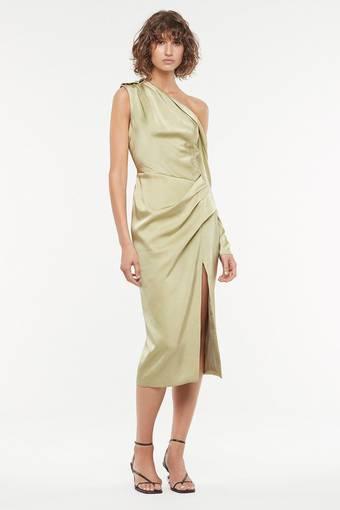 Manning Cartell Style Code Asymmetric Dress Green Size 8