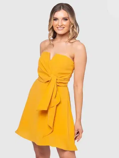 Pilgrim Deja Mini Dress Yellow Size 10