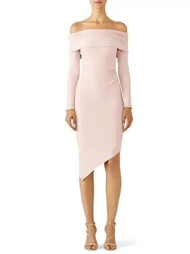 Bec & Bridge Asymmetrical Long Sleeve Dress Pink Size AU 6