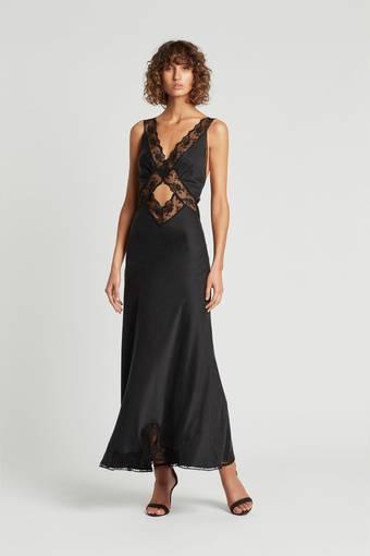 Sir The Label Aries Cut Out Floor Length Dress Black