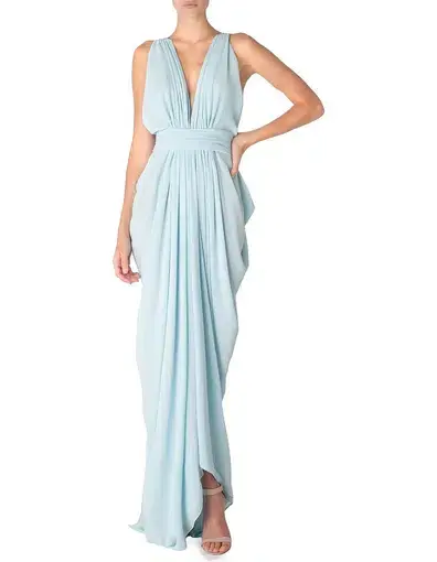 Carla Zampatti Aqua Gown Blue Size 8