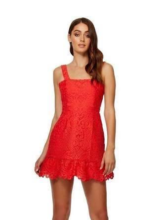 Coral Red Kookai Cocktail Dress Size 8