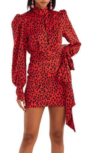 By Johnny Ruby Leopard Cuffed Mini Dress