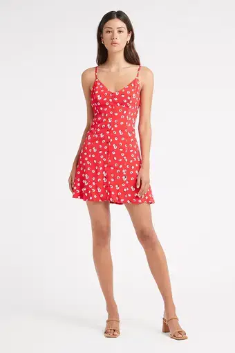Kookaï Ivy Button Mini Dress Red Size 6