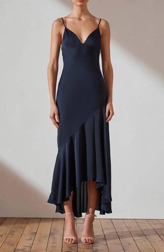 Shona joy luxe bias asymmetrical slip dress